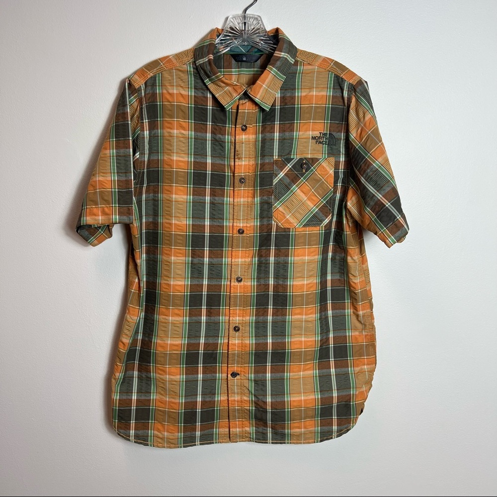 MENS THE NORTH FACE S/S PLAID SHIRT SIZE MED